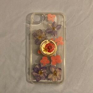 H&M Clear IPhone 6/7/8 Case with Purple and Pink Floral Design